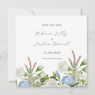 Elegant Floral Save The Date Song Of Solomon 3:4 Invitation