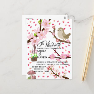 Elegant floral save the date template, wildflower  postcard
