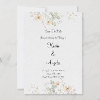 Elegant Floral Save The Date Weeding Invitation