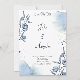 Elegant Floral Save The Date Weeding Invitation