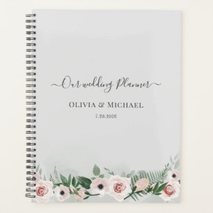 Elegant Floral Script Watercolor Wedding Planner