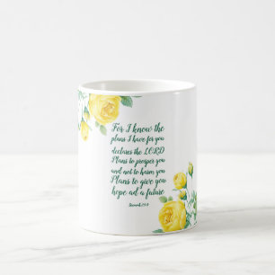 Elegant Floral Scripture 29:11 Coffee Mug