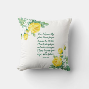 Elegant Floral Scripture 29:11  Cushion