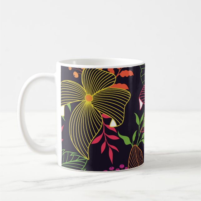 Elegant floral seamless pattern, artistic design. coffee mug (Left)