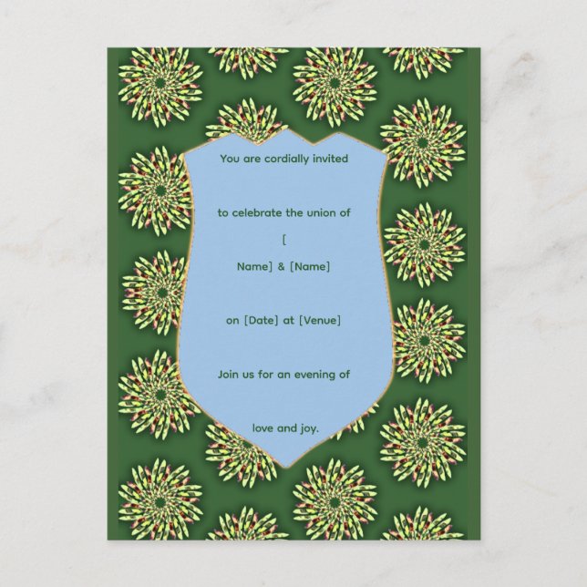 Elegant Floral Shield Invitation Template   Postcard (Front)