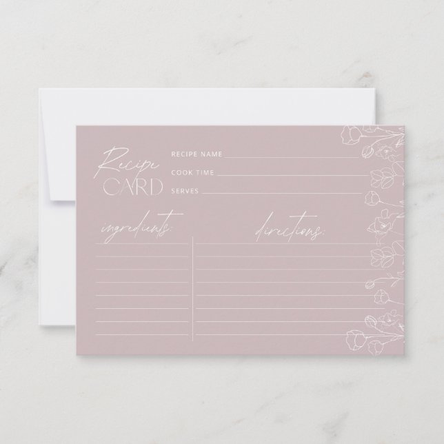 Elegant Floral Shower Recipe Card (Front)