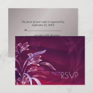 Elegant Floral Silver Design RSVP Card