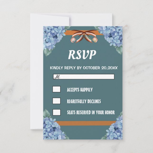 Elegant Floral  simple  RSVP Card (Front)