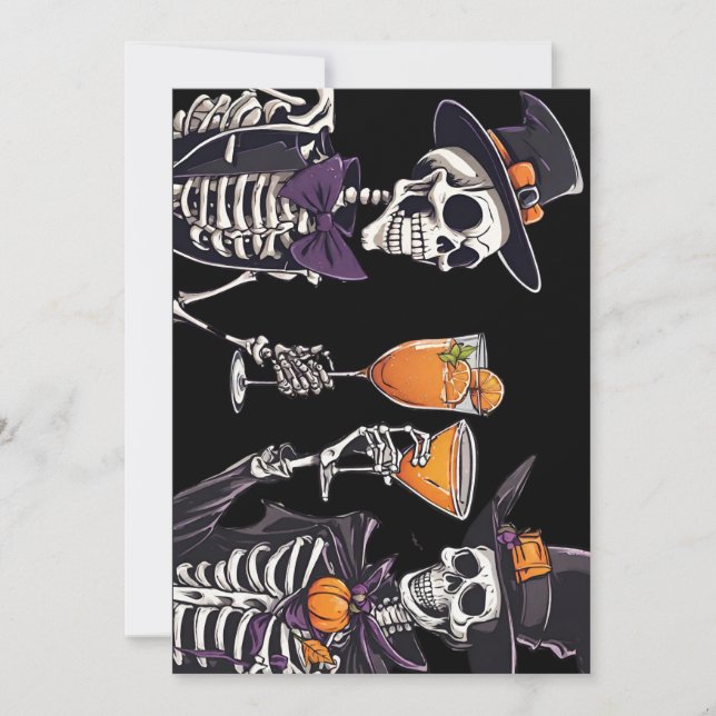 Elegant Floral Skull Adult Halloween Party Invitat Invitation (Front)