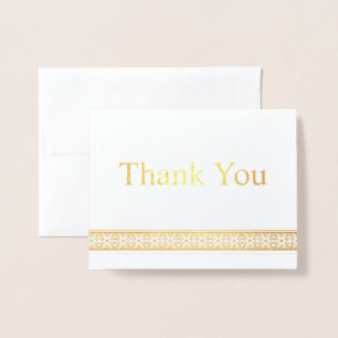 Elegant Floral Snowflake Border Thank You Foil Card