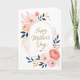Elegant Floral Soft Pink Happy Mother’s Day  Card