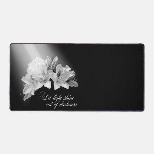 Elegant Floral Spiritual Inspirational Verse Photo Desk Mat (Front)
