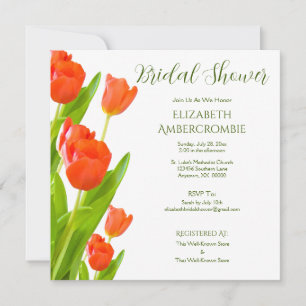 Elegant Floral Square Bridal Shower Invitation