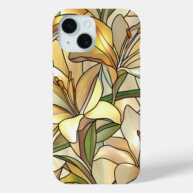 Elegant Floral Stained Glass Art Design Gift Case-Mate iPhone Case (Back)