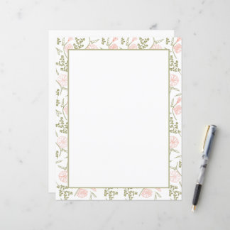 Elegant Floral Stationery Paper
