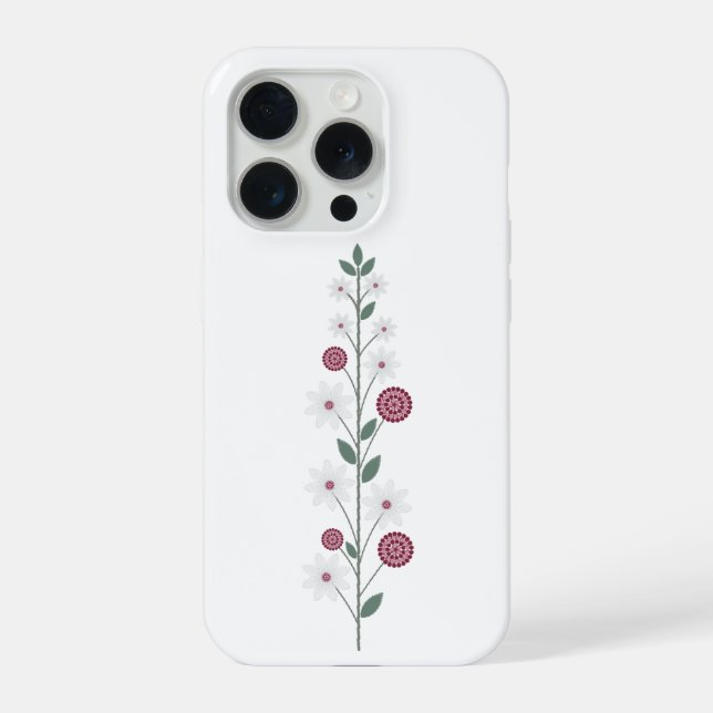 Elegant Floral Stem iPhone Case (Back)