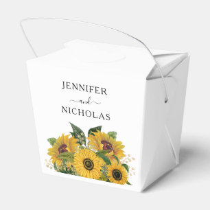 Elegant Floral Sunflower Wedding Favour Box