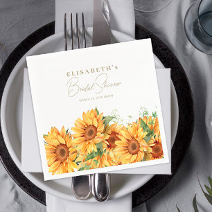Elegant floral sunflowers bridal shower napkin