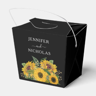 Elegant Floral Sunflowers Wedding Favour Box
