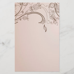 Elegant Floral Swirl Stationery
