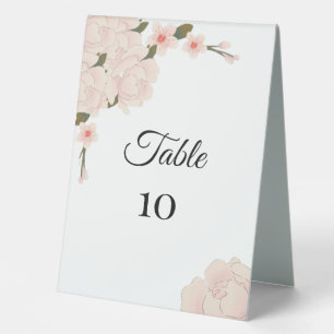 Elegant Floral Table Card Number Table Tent Sign