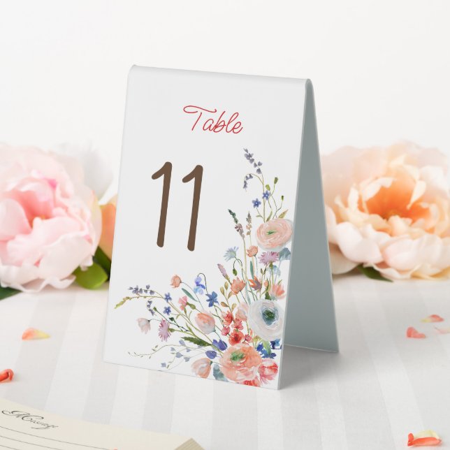 Elegant Floral Table Number (In SItu (Wedding))