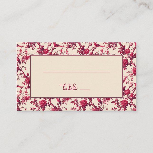 Elegant Floral Table Number Card (Front)