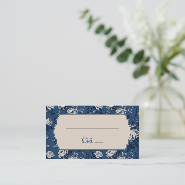 Elegant Floral Table Number Card (Standing Front)