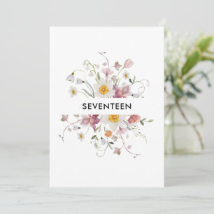 Elegant Floral Table Number Card