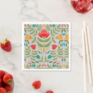 Elegant Floral Tableau Style Napkin