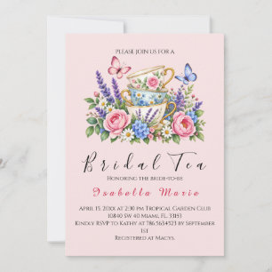 Elegant Floral Tea Bridal Shower Invitation