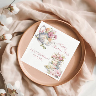 Elegant Floral Tea Party Happy Mother's Day Napkin