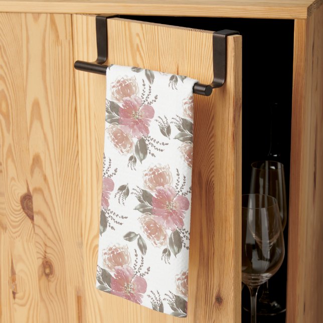 Elegant Floral  Tea Towel (Thirds Fold)
