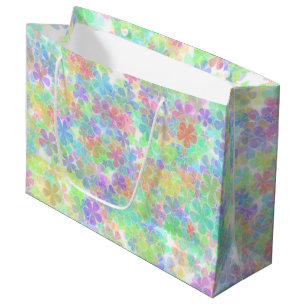Elegant Floral Template Abstract Flowers Colourful Large Gift Bag