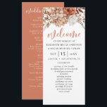Elegant Floral Terracotta Wedding Program Invitation<br><div class="desc">An elegant terracotta floral wedding program. Coordinates with the Autumn Boho Floral wedding collection. This customisable Ceremony Program features rust/terracotta watercolor foliage. To make advanced changes,  go to "Click to customise further" option under Personalise this template. Designed for you by blackberry Boulevard.</div>