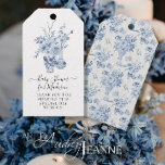 Elegant Floral Thank You Blue Girl Baby Shower Gift Tags<br><div class="desc">BABY SHOWER favour tags to thank to your guests! Gender neutral or baby girl. Soft dusty blue elegant hand painted watercolor, vintage style floral design inspired by victorian era Chinoiserie Chinese designs. A delicate repeat pattern covers the reverse side. The artwork was painted and graphically designed by Audrey Jeanne Roberts,...</div>