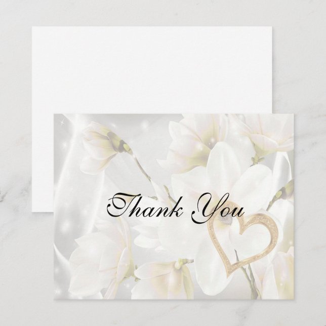 Elegant Floral Thank You Card (Front/Back)