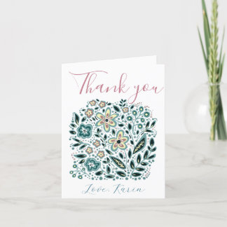 Elegant Floral Thank You Card