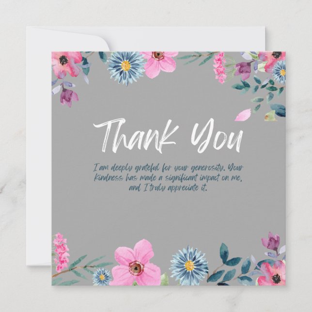 Elegant Floral Thank You CARD (Front)