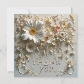 Elegant floral thank you card