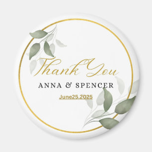Elegant Floral Thank You Card – Anna & Spencer Magnet