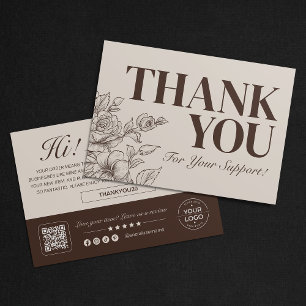 Elegant Floral Thank You Card for Small Business