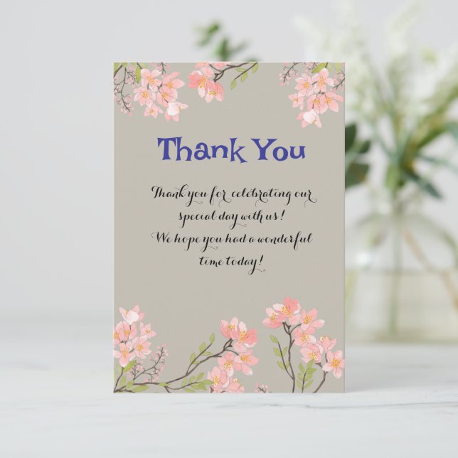 Elegant Floral Thank You Card with Personalised  (Standing Front)