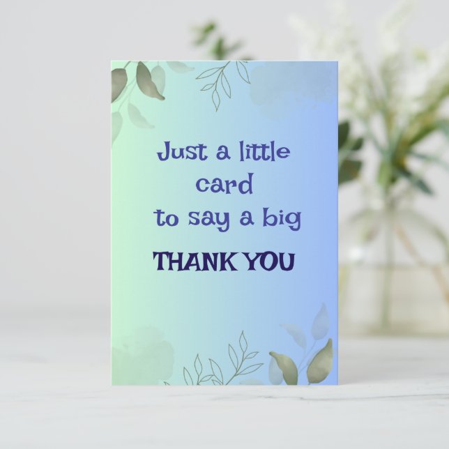 Elegant Floral Thank You Card with Personalised Me (Standing Front)