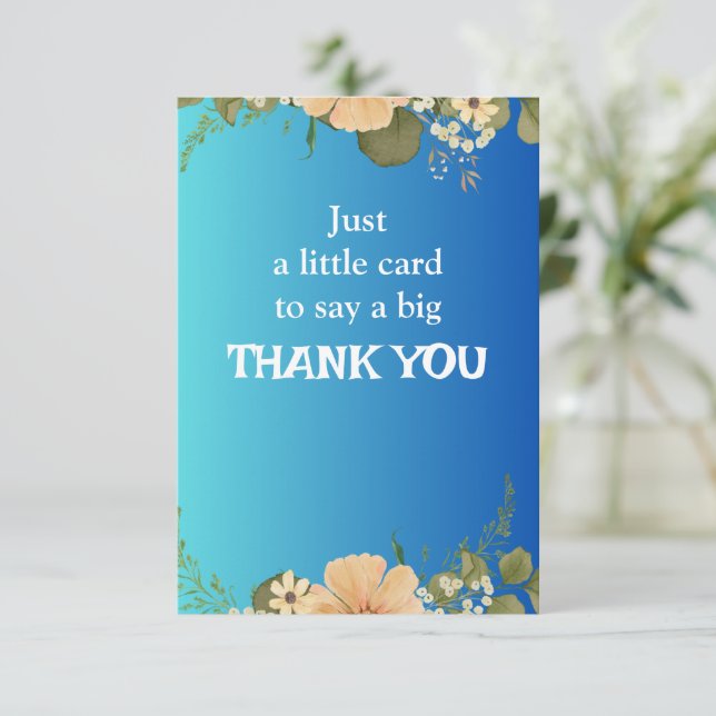 Elegant Floral Thank You Card with Personalised Me (Standing Front)