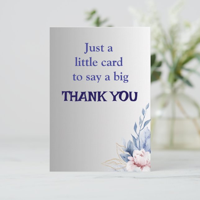 Elegant Floral Thank You Card with Personalised Me (Standing Front)
