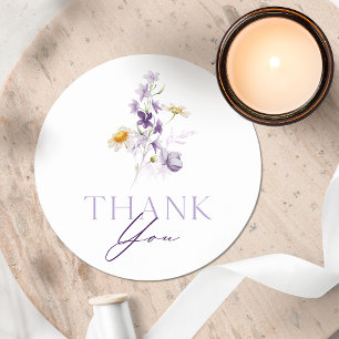 Elegant Floral Thank You Sticker