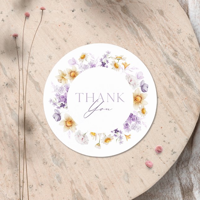 Elegant Floral Thank You Sticker (Creator Uploaded)
