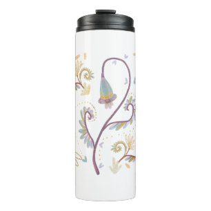 elegant floral  thermal tumbler