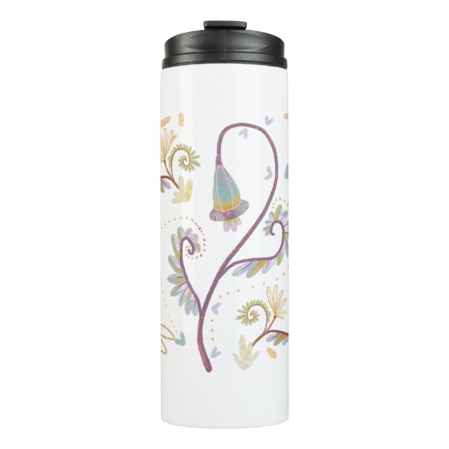 elegant floral  thermal tumbler (Front)